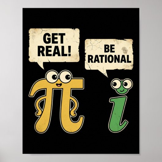 Grappige Word Wakker Wees Rationeel Pi Dag Wiskund Poster (Voorkant)