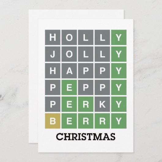 Grappige Wordle Kerstmis Feestdagenkaart (Voorkant / Achterkant)