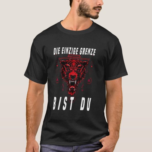 Grappige Workout Enkele Rand Wolf Rood T-shirt (Voorkant)