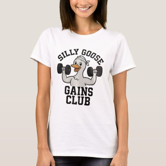 Grappige Workout Gans, Gym Dier T-shirt (Voorkant)