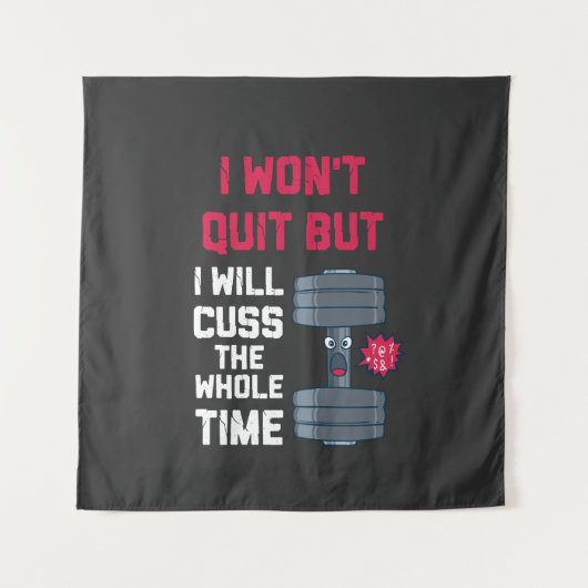 Grappige Workout - Ik Geef Niet Op Maar Wandkleed (Voorkant)