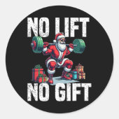 Grappige Workout Lifting Christmas Santa Squat Gym Ronde Sticker (Voorkant)