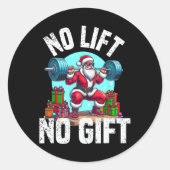 Grappige Workout Lifting Christmas Santa Squat Gym Ronde Sticker (Voorkant)