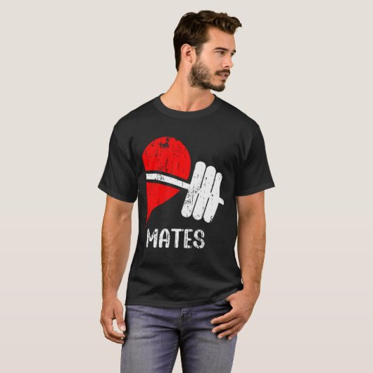 Grappige Workout Romantisch paar Matching Gym Mate T-shirt (Voorkant volledig)