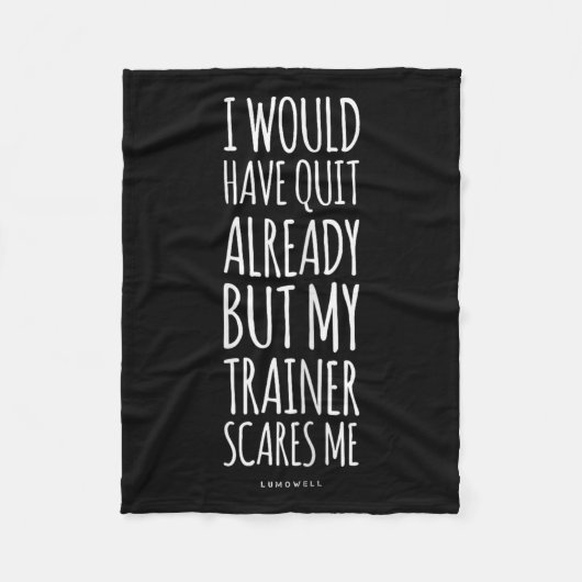 Grappige workout S_ Mijn trainer maakt me bang Gra Fleece Deken (Voorkant)