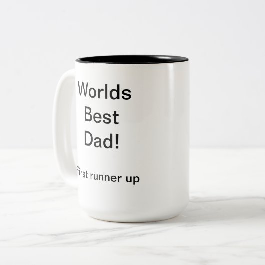 Grappige 'World's Best Dad'-Mok | 2-Tone zwart en  Tweekleurige Koffiemok (Voorkant links)