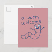 Grappige Worm Welkom Schattige Grappige Aardworm D Briefkaart (Voorkant / Achterkant)