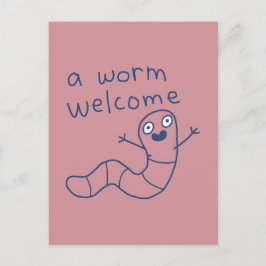 Grappige Worm Welkom Schattige Grappige Aardworm D Briefkaart