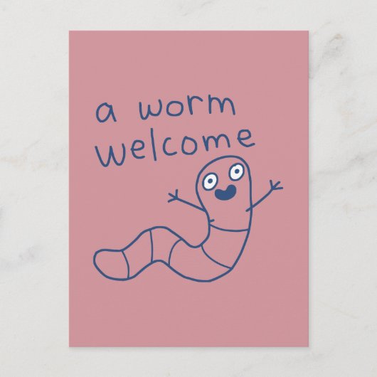 Grappige Worm Welkom Schattige Grappige Aardworm D Briefkaart (Voorkant)