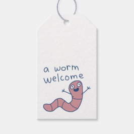 Grappige Worm Welkom Schattige Grappige Aardworm D Cadeaulabel