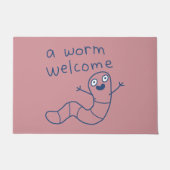 Grappige Worm Welkom Schattige Grappige Aardworm D Deurmat (Voorkant)