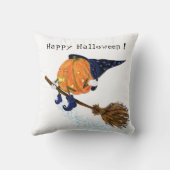 Grappige Worp Kussen Halloween Heks Pompoen Vliege (Achterkant)