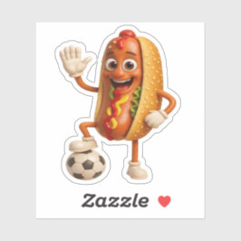 Grappige worst sandwich cartoon sticker