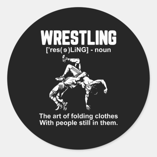 Grappige worstel definitie De Kunst Van Het Vouwen Ronde Sticker (Voorkant)