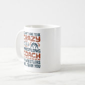 Grappige worstelcoach gekke quote koffiemok (Voorkant links)