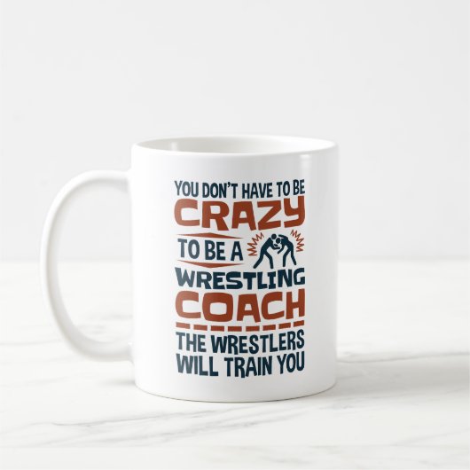 Grappige worstelcoach gekke quote koffiemok (Links)