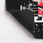 Grappige worstelende Kerstman Kerstverlichting wor Muismat (Hoek)