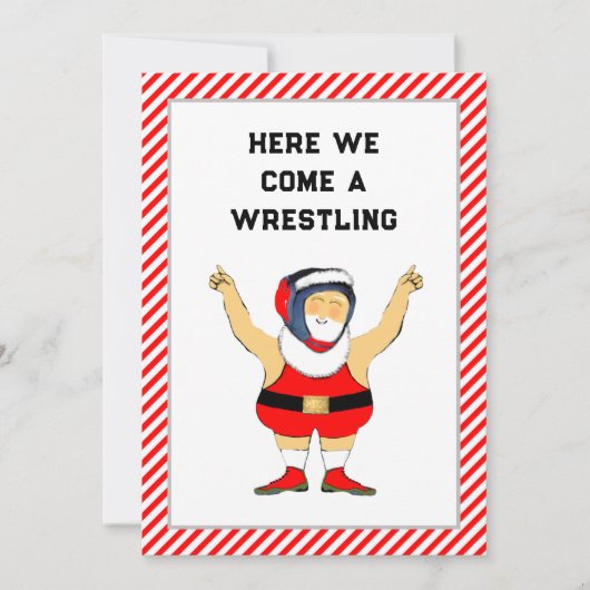 Grappige worstelkerstkaarten feestdagenkaart (Voorkant)