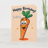 Grappige wortel Happy Birthday Kaart (Voorkant)