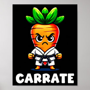 Grappige wortel in karate gi karate zwarte riem ma poster