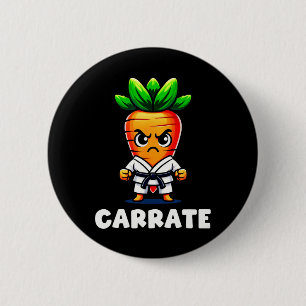 Grappige wortel in karate gi karate zwarte riem ma ronde button 5,7 cm