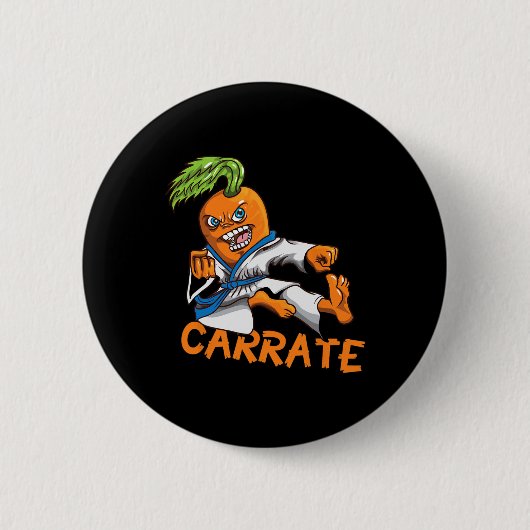 Grappige Wortel Karate Mail Martial Arts Mart Ronde Button 5,7 Cm (Voorkant)