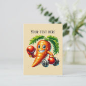 Grappige wortelliefhebbers groente briefkaart (Staand voorkant)