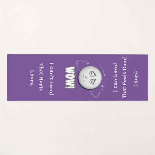 Grappige WOW Maanface Yogamat (Voorkant (horizontaal))