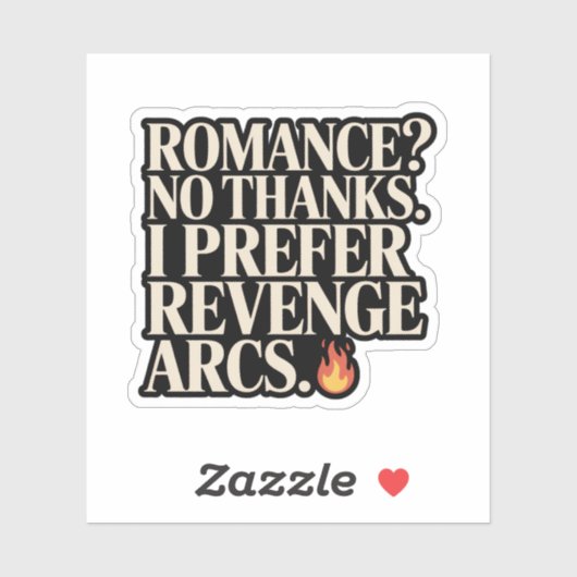 Grappige Wraak Arcs Over Romantiek Boekerig Sticker (Vel)