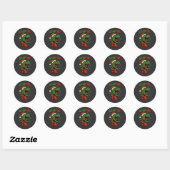 Grappige Wraptor T-Rex Dinosaur Kerst Pun Ronde Sticker (Vel)