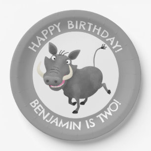 Grappige wrattenzwijn gepersonaliseerde verjaardag papieren bordje