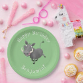 Grappige wrattenzwijn gepersonaliseerde verjaardag papieren bordje (Feest)