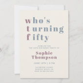 Grappige WTF Mauve Stofblauw 50e Verjaardagsfeestj Kaart (Voorkant)