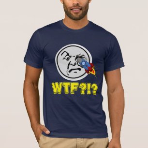 Grappige "WTF?!?" Oude Man Maan Krijgt Raket in Zi T-shirt