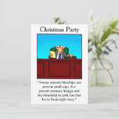 Grappige X-mas Party Financiële Uitnodiging (Staand voorkant)