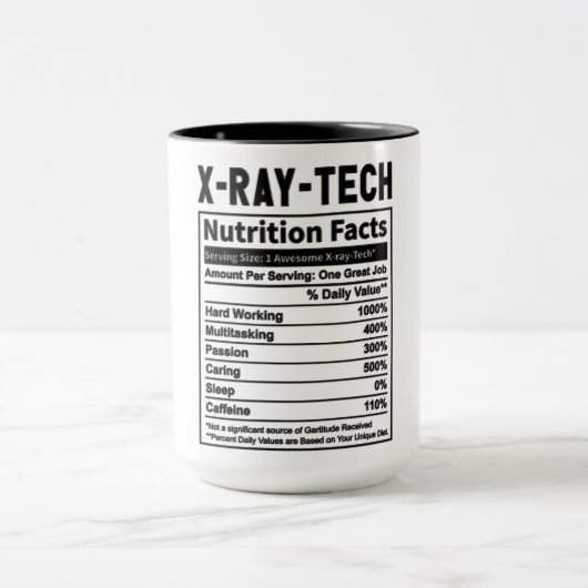 Grappige X-Ray Tech Voeding Feiten Mok (Midden)