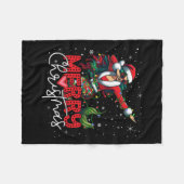 Grappige Xmas Dabbing Zeemeermin Kerstman Vrolijk  Fleece Deken (Voorkant (Horizontaal))