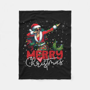 Grappige Xmas Dabbing Zeemeermin Kerstman Vrolijk  Fleece Deken