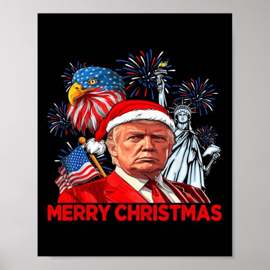 Grappige Xmas Donald Trump Vrolijk Kerstfeest Grap Poster (Voorkant)