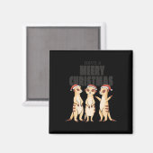 Grappige Xmas familie bijpassende Meerkat hebben e Magneet (Voorkant / Achterkant)