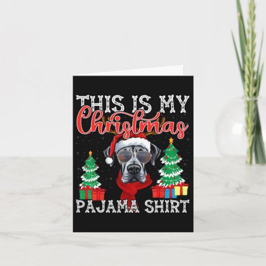 Grappige Xmas Family Matching Pyjama Grote Deen Ch Kaart (Voorkant)