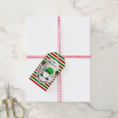 Grappige Xmas Gnome Traditionele Gekleurde Geperso Cadeaulabel (Met Touw)