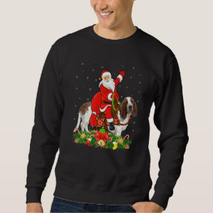 Grappige Xmas Matching Santa Riding Basset Hound D Trui