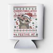 Grappige Xmas Overprikkeld & Feestelijke Af Wasbee Blikjeskoeler (Voorkant)