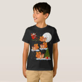 Grappige Xmas Verlichting Boom Santa Riding Eekhoo T-shirt (Voorkant volledig)