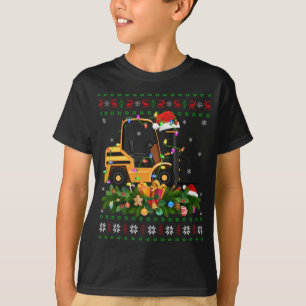 Grappige Xmas Verlichting Boom Santa Ugly Vorkheft T-shirt