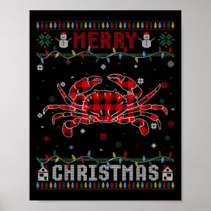 Grappige Xmas Verlichting Krab Liefhebbers Lelijke Poster