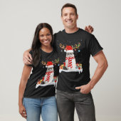 Grappige Xmas Verlichting Rendier Santa Hoed Ragdo T-shirt (Unisex)