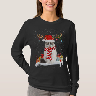Grappige Xmas Verlichting Rendier Santa Hoed Ragdo T-shirt
