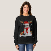 Grappige Xmas Verlichting Rendier Santa Hoed Ragdo Trui (Voorkant volledig)
